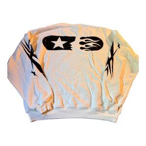 White Hellstar Logo Crewneck